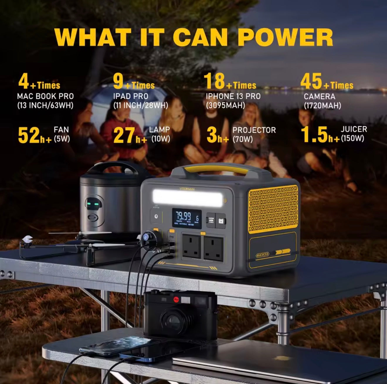 VTOMAN Jump 600X 299Wh 600W LiFePO₄ Portable Power Station