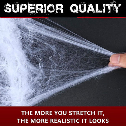 Halloween Spider Web Decoration 300g with 100 Black Spiders | Minja Superstore