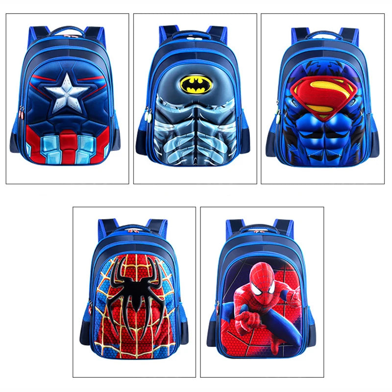 Boy Schoolbag Spiderman Captain America Children Kindergarten School Bag Teenager Kids Student Backpack