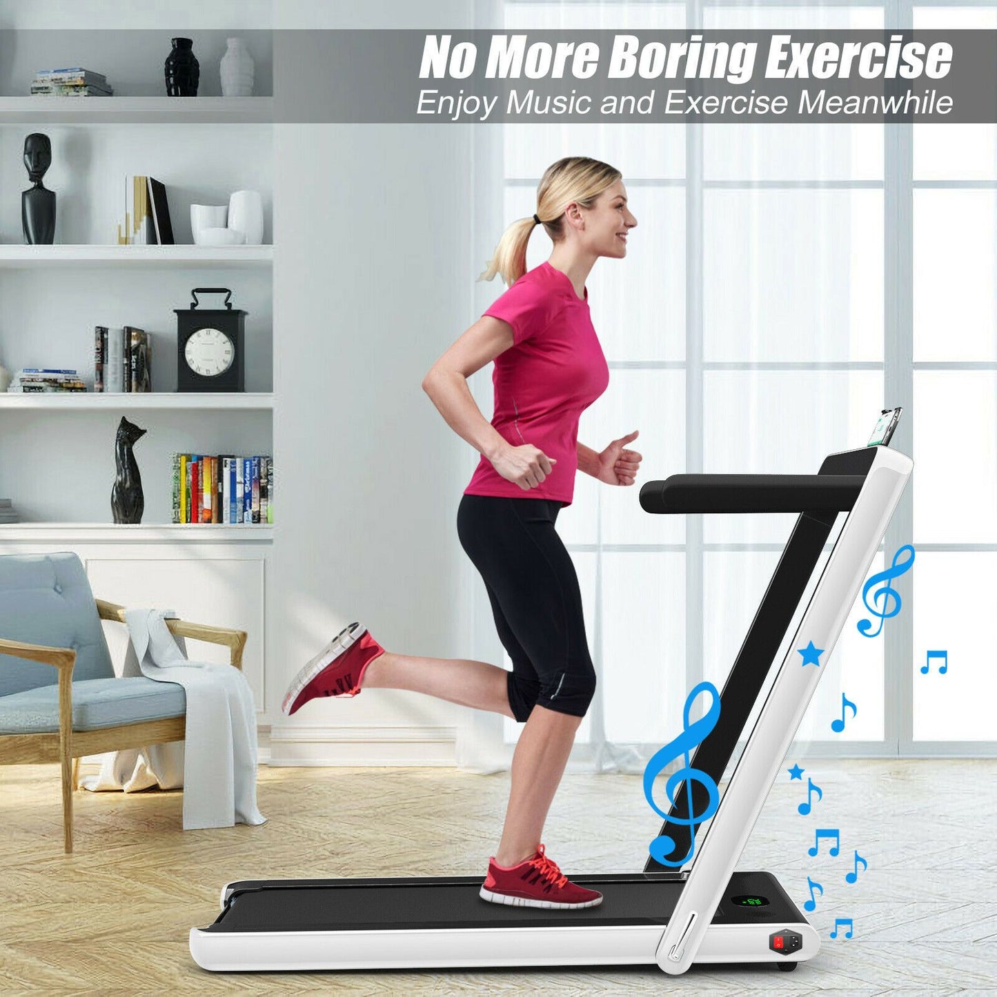 Folding Electric Treadmill with Bluetooth Connectivity (1-12 KPH)