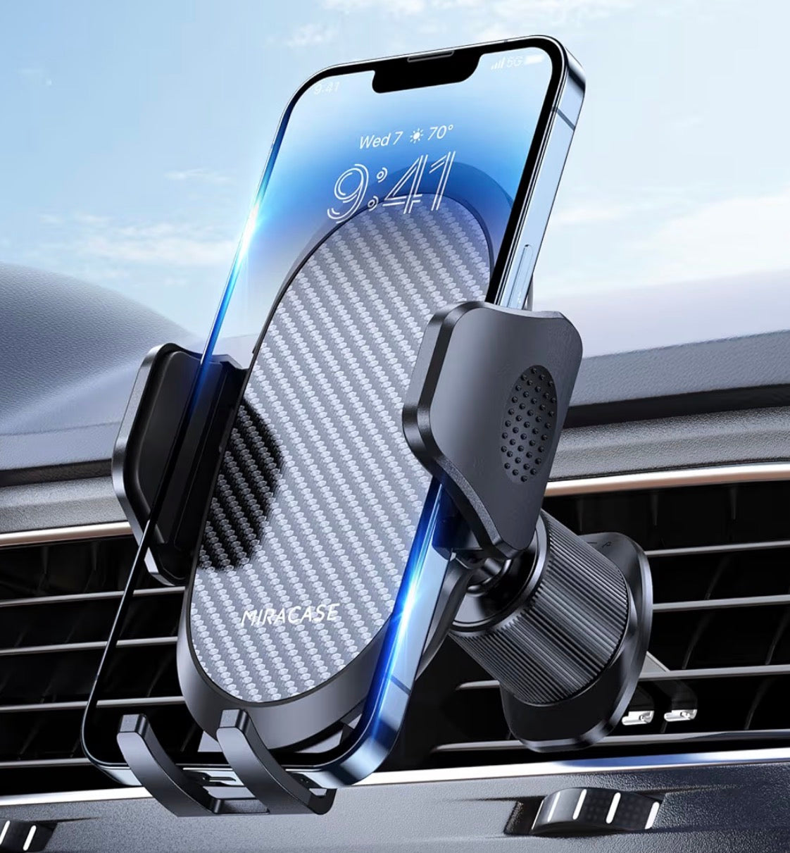 Miracase Car Phone Holder Double Steel Hook Air Vent 360° Mount