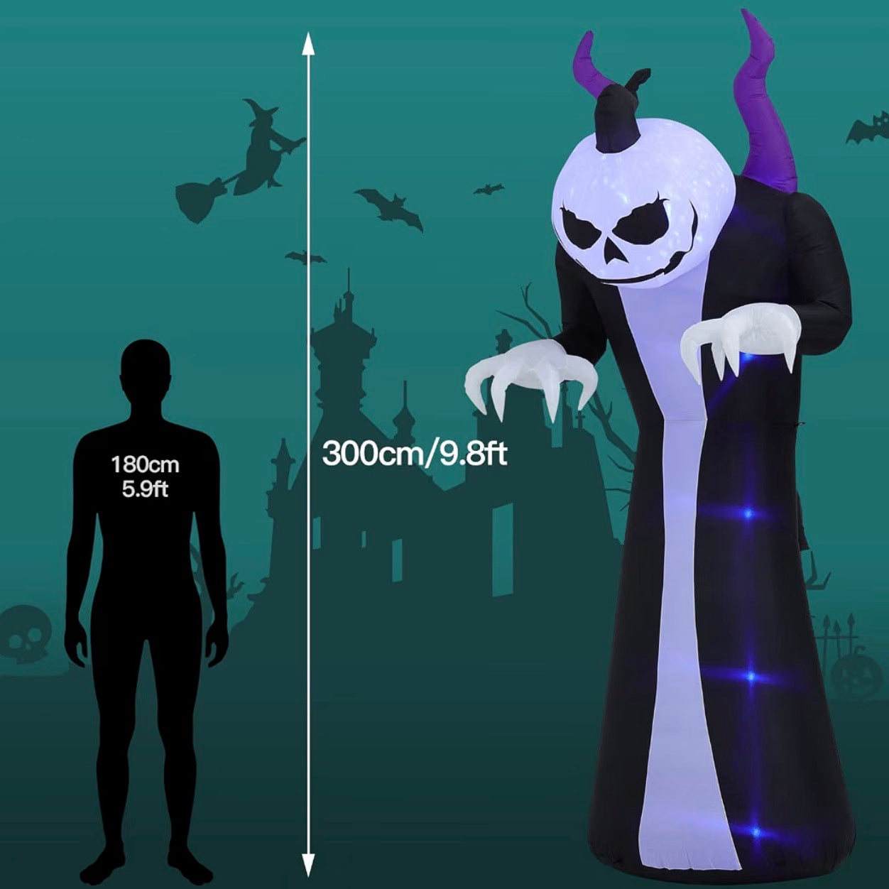 Warmiehomy 10FT Halloween Inflatable Giant Scary Ghost Decoration