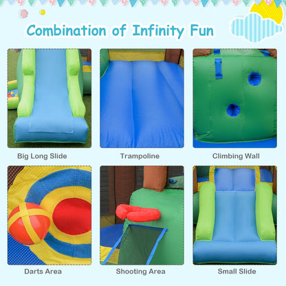 Professional Inflatable Bounce House Featuring Slides, Climbing Wall, and Air Blower