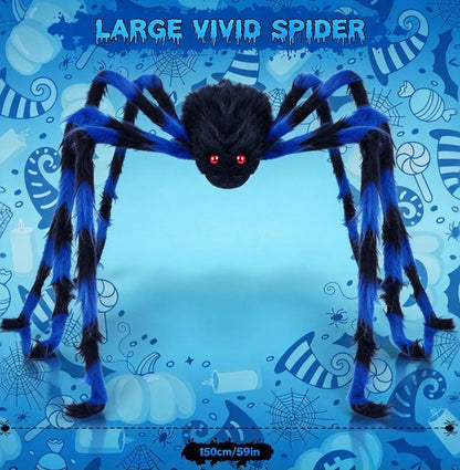 GAOHUI 60-Inch Giant Halloween Spider – Blue & Black, 150cm