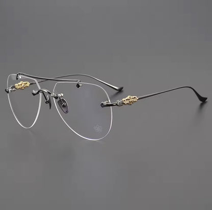 Luxury Men's Women's Fashion Pilot Optical Prescription Frameless Design Brand Glasses Outdoor Driving Vacation Sunglasses