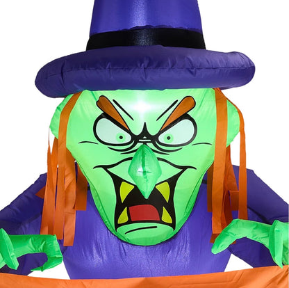 Warmiehomy 3FT Halloween Inflatable Scary Witch Window Decoration