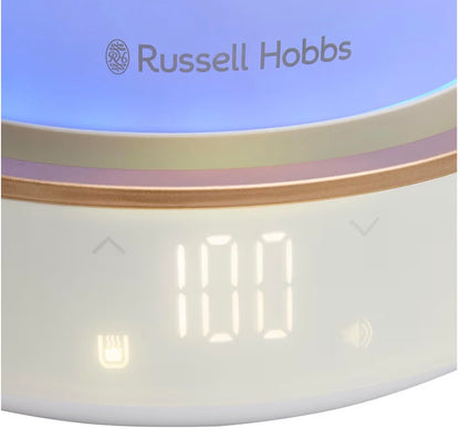 Russell Hobbs Calm Kettle (1.7L, AI-designed, Variable temperature 40-100°C, Digital display, Soothing sounds, 360° base, Frosted glass, Copper accents, Quiet boil technology, 3000W) 27450
