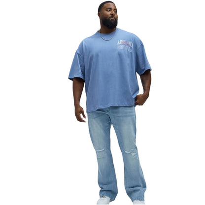 Aime Forever Oversized Short Sleeve Tee Slate Blue