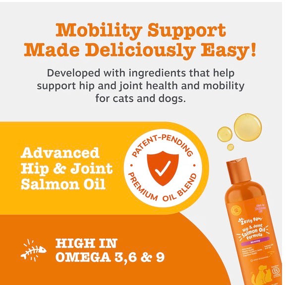 Zesty Paws Hip, Joint, Skin & Coat Salmon Oil for Cats & Dogs 250ml