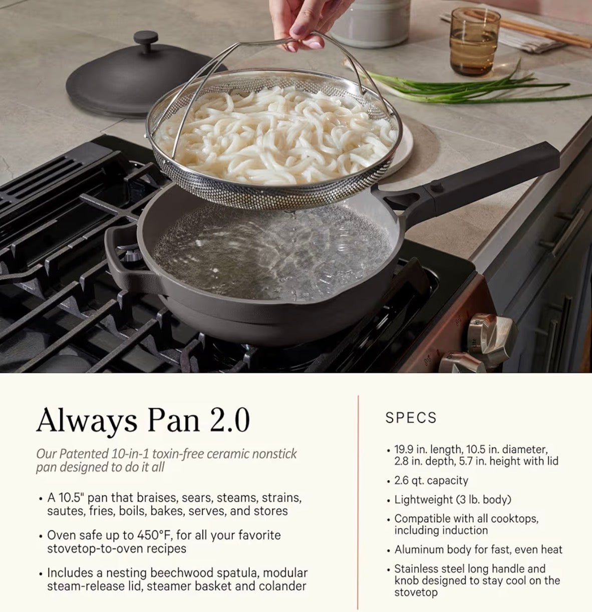 Our Place Cookware Duo - 7-Piece Set Including The Always Pan, Perfect Pot and Spatulas | Multifunctional, Toxin-Free Nonstick | Heat Safe up to 450°F | Oven, Stove, Induction Compatible | Blue Salt