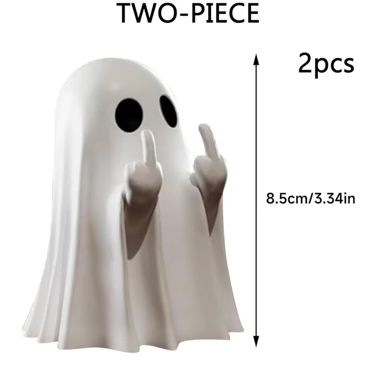 2-Piece Funny Middle Finger Ghost Halloween Decorations