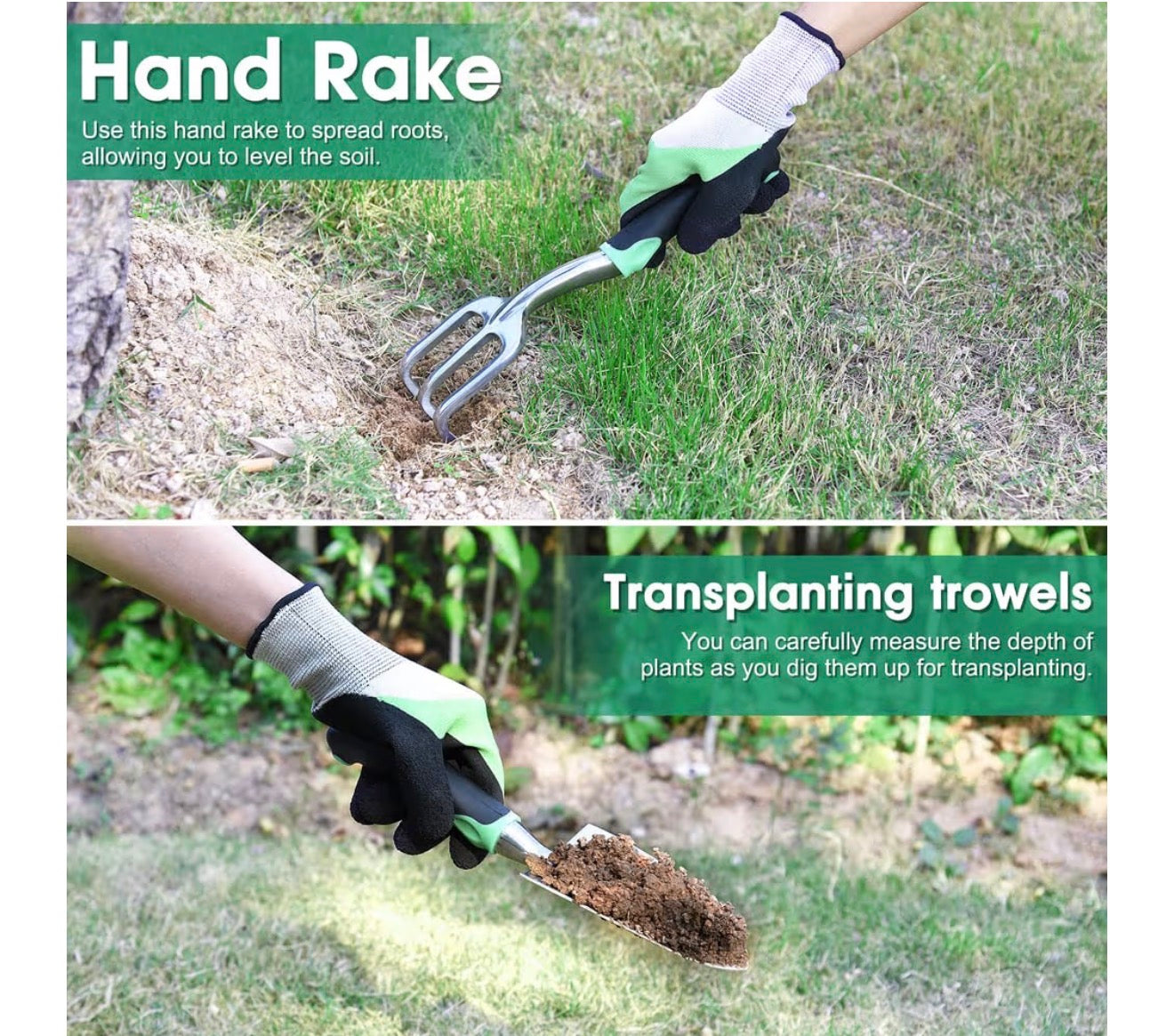 LBSTP 10 Piece Gardening Tools Set with Stainless Steel Hand Tools & Storage Bag
