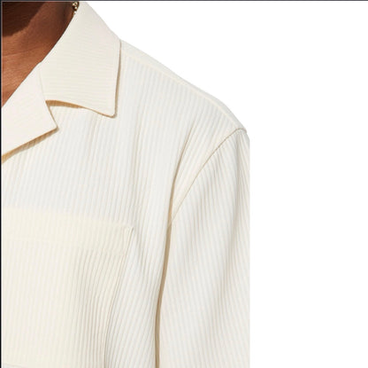 Show Up Short Sleeve Cuban Shirt Off White
