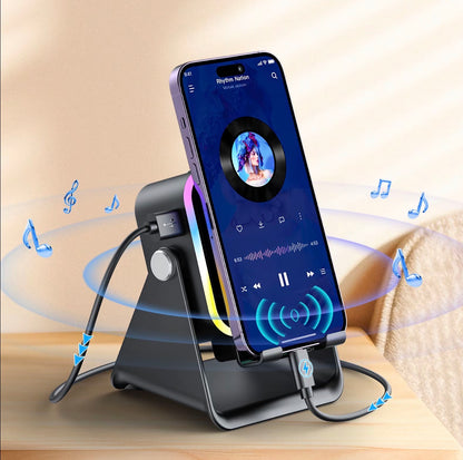 VOMA 5 in 1 Wireless Charger Speaker Stand 3500mAh RGB Adjustable