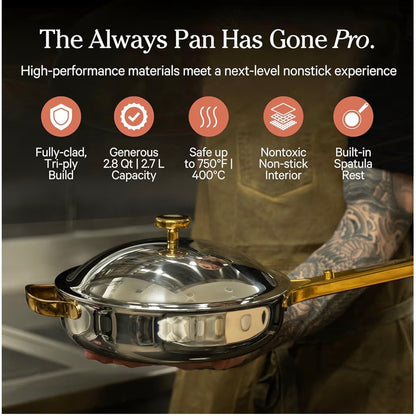 Our Place Titanium Pro Cookware Duo – Always Pan & Perfect Pot with Nonstick No-Coating Technology | Tri-Ply Titanium & Stainless Steel | Safe for Oven, Induction & All Cooktops up to 535°C