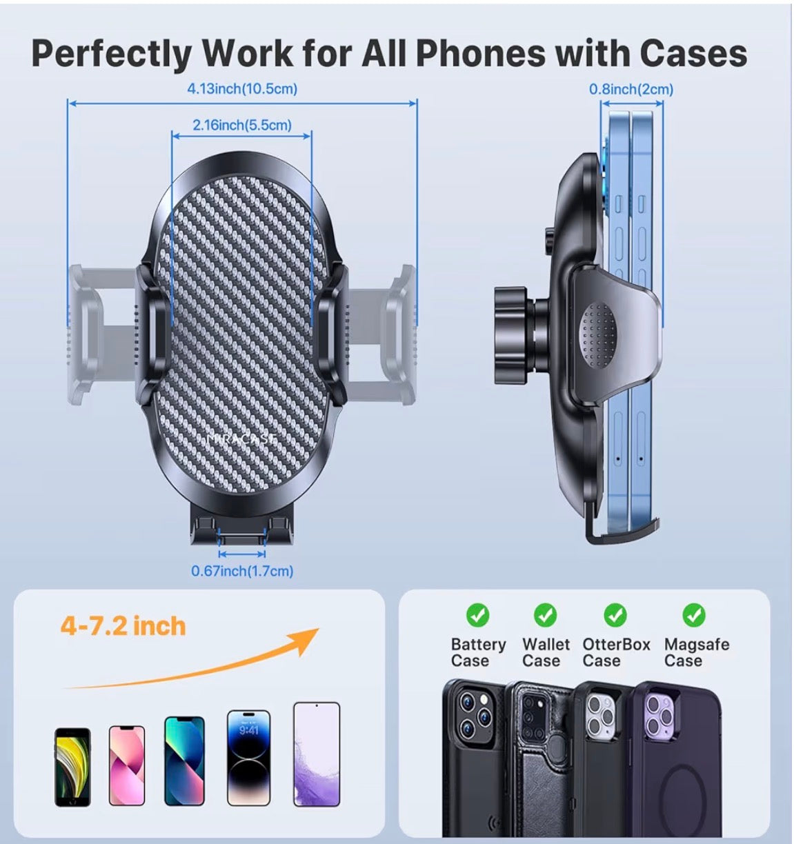 Miracase Car Phone Holder Double Steel Hook Air Vent 360° Mount