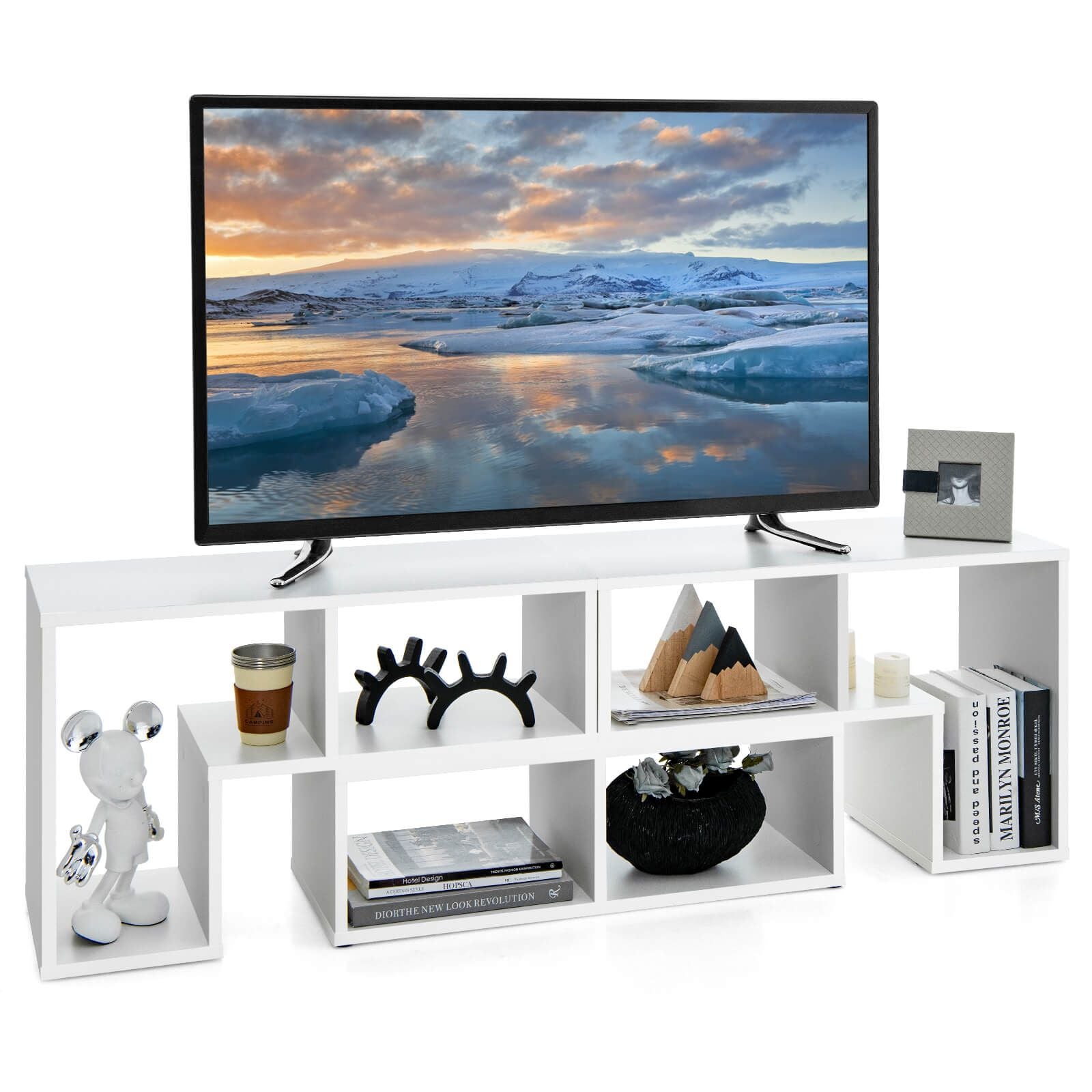 Stylish and Versatile Convertible TV Stand Set - Accommodates Screens up to 65 Inches