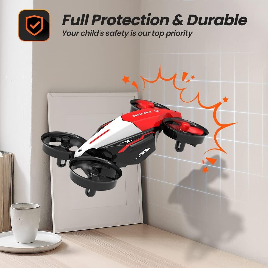HS210F Mini Nano RC Drone for Kids Gift Portable Pocket Quadcopter with Altitude Hold, 3D Flips and Headless Mode, Race Drone with Light Easy to Fly for Beginners