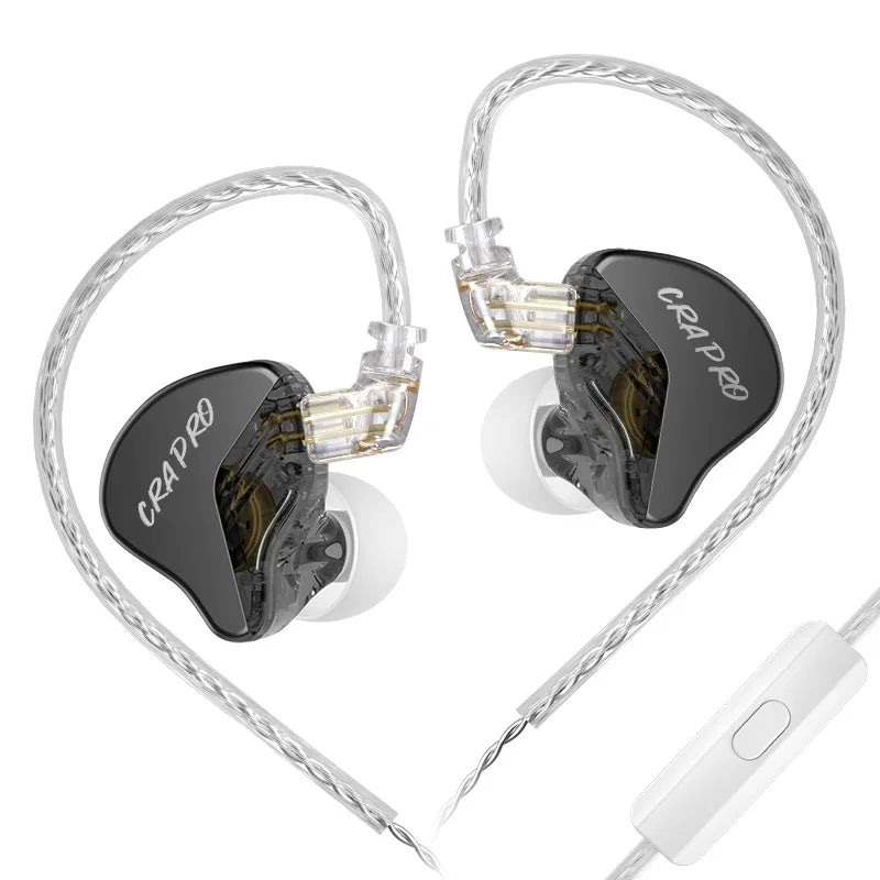 CRA Pro HIFI Earphones DLC Diamond Diaphragm Dynamic Earbuds with Replaceable Headphone Cables Sports Music Earphones