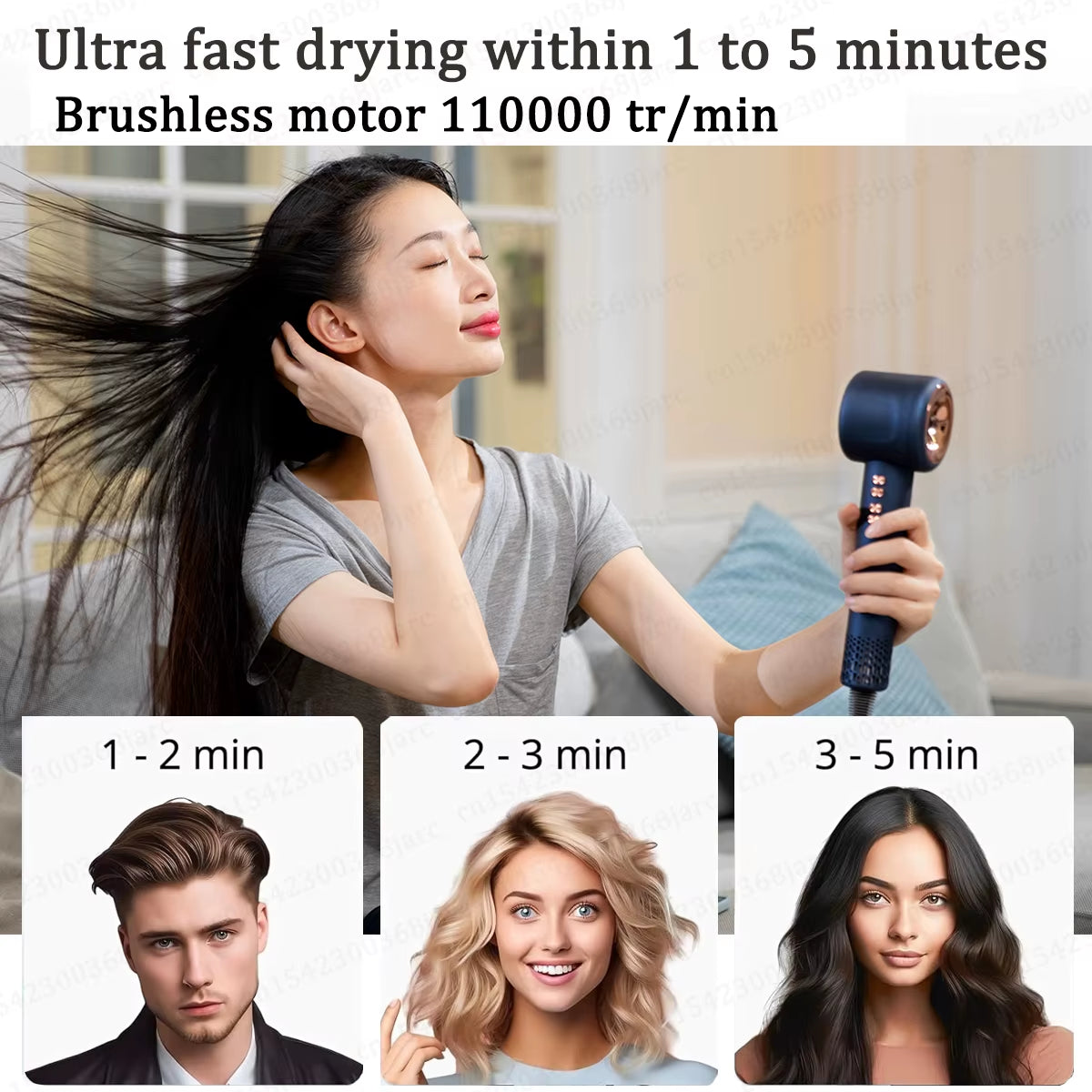 Super Hair Dryer 220V Leafless Hair Dryer Personal Hair Care Styling Negative Ion Tool Constant Anion Electric Hair Dryers