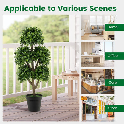 115 cm Artificial Boxwood Topiary Ball Tree for Sophisticated Home and Office Decor