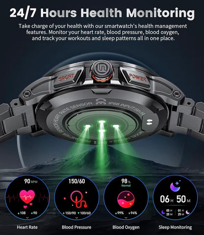 LIGE Smart Watch for Men 1.43 AMOLED Bluetooth Calling 110+ Sports
