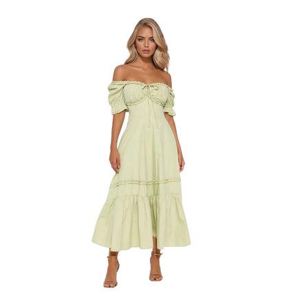 Ellsie Off Shoulder Midi Dress Sage