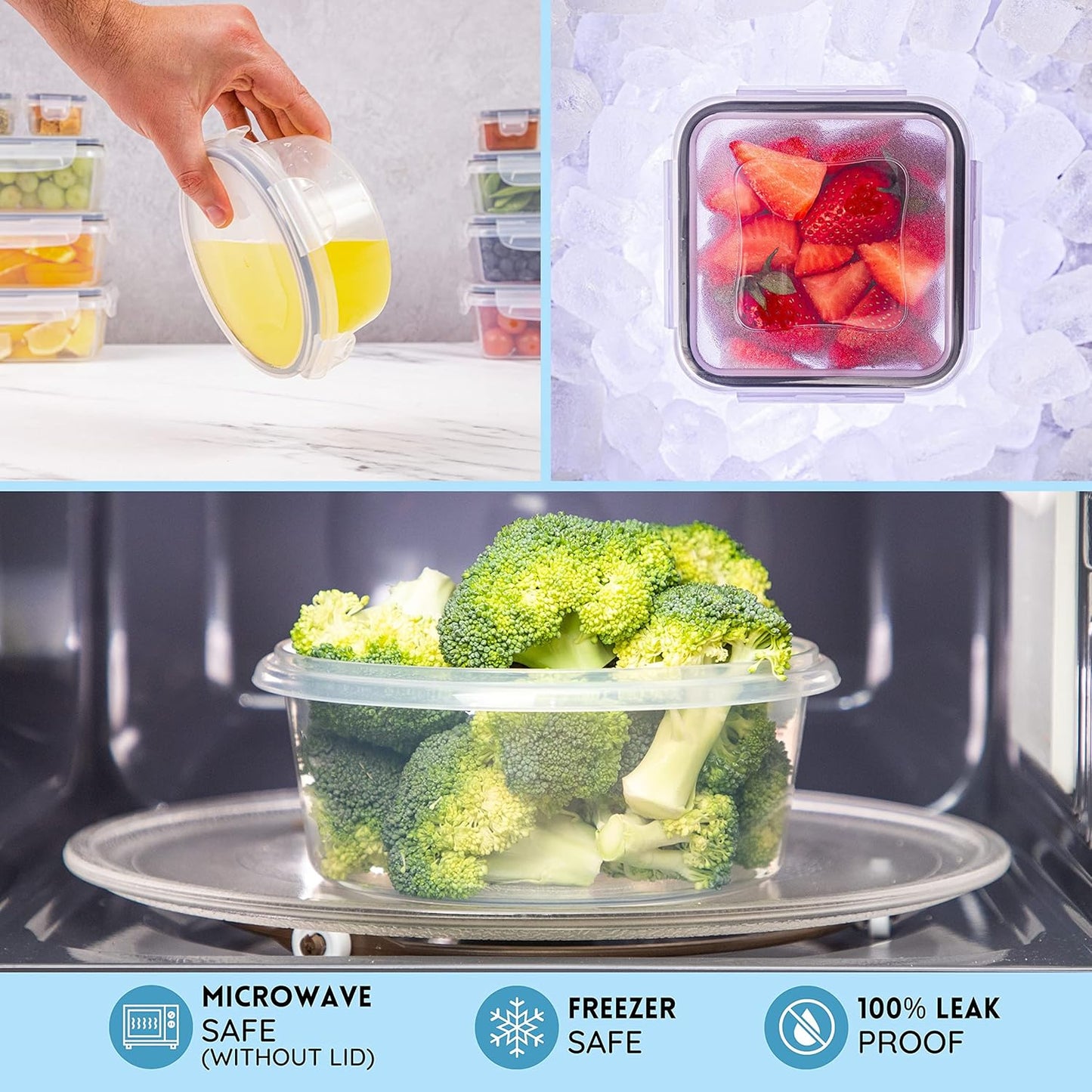Nuovva Airtight Food Storage Containers Set - 60Pcs Plastic Containers with Lids for Pantry & Kitchen - Leak Proof Meal Prep Sets (30 Containers + 30 Lids)