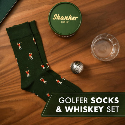 - Golf Socks on the Rocks - Socks, Whiskey Glass & Golf Ball Ice Stone Set - Golf Gift Set for Men - Size 8-13