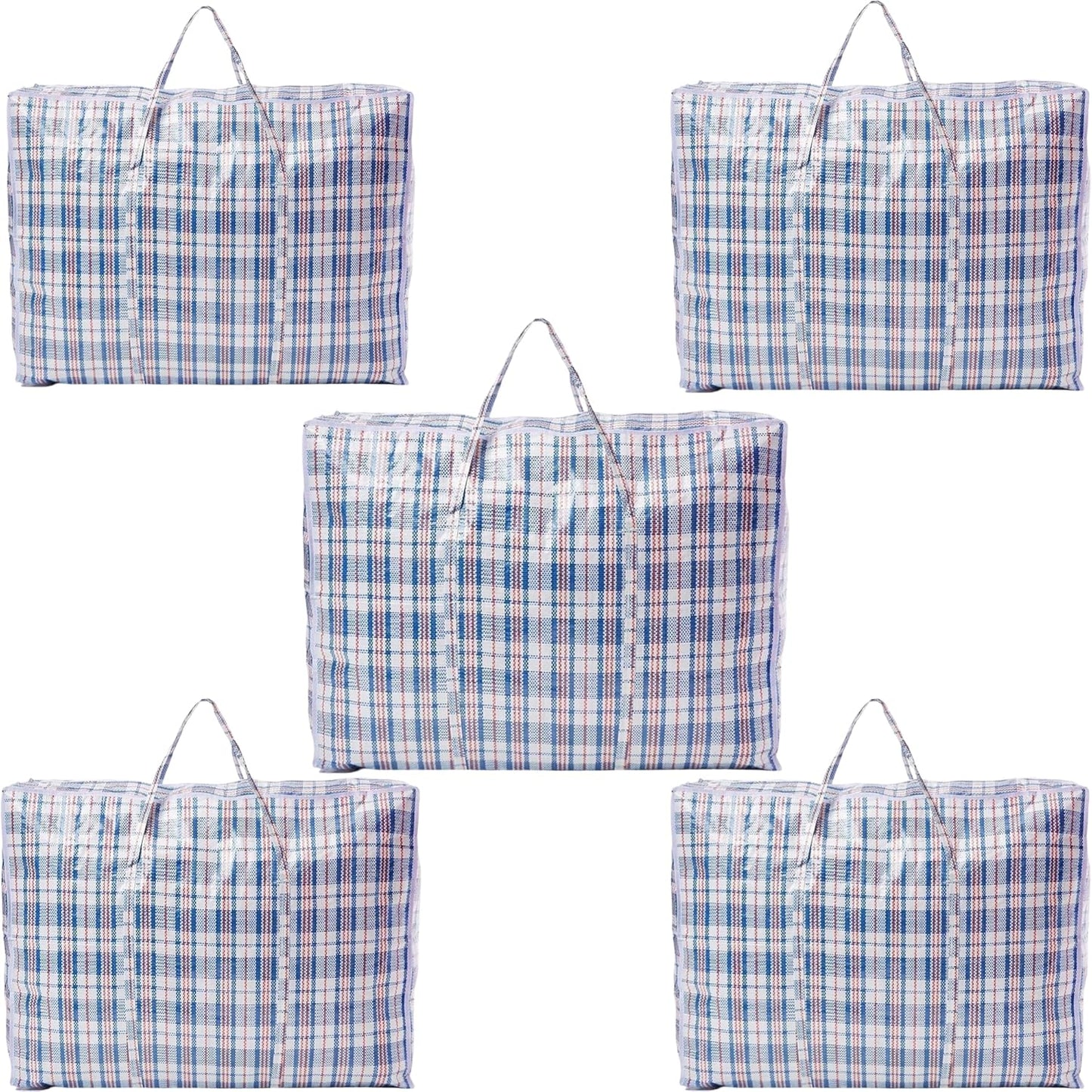 5 PACK Strong Extra Large Jumbo Storage Laundry Zipped Bag Reusable 60 X 60Cm