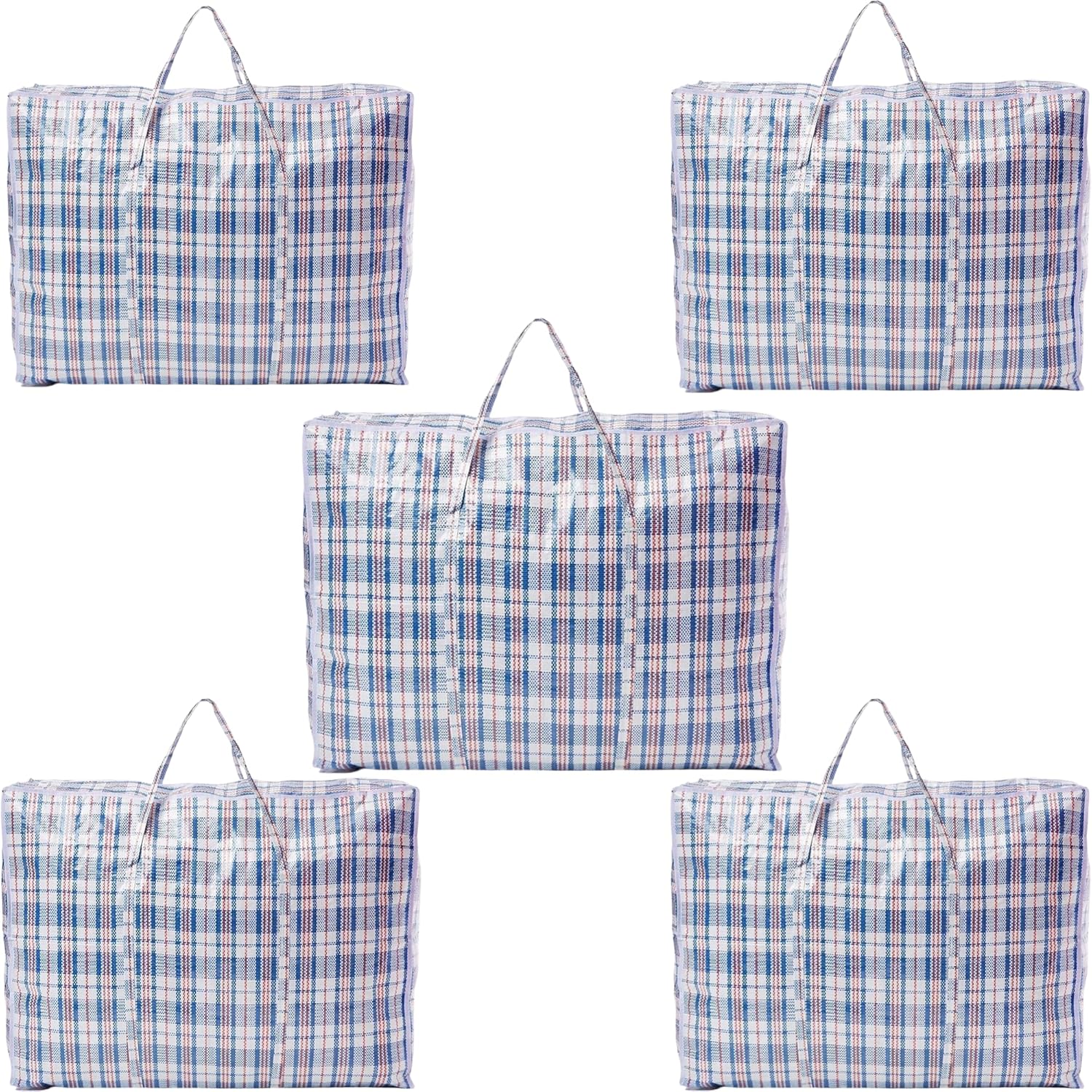 5 PACK Strong Extra Large Jumbo Storage Laundry Zipped Bag Reusable 60 X 60Cm