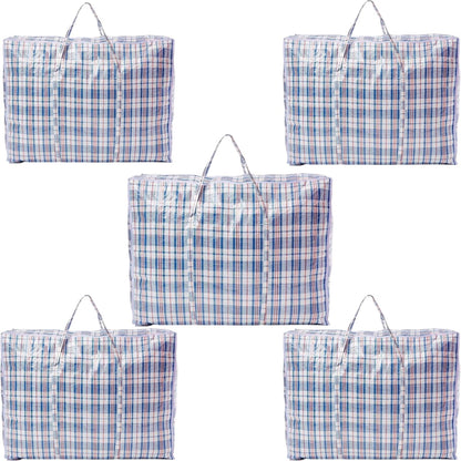 5 PACK Strong Extra Large Jumbo Storage Laundry Zipped Bag Reusable 60 X 60Cm