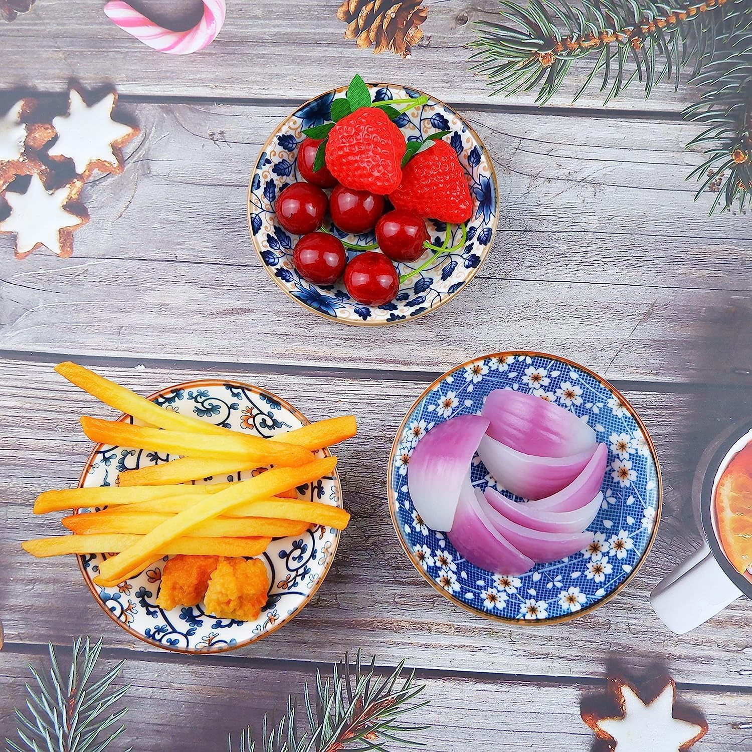 Porcelain Tapas Dishes,Snack Bowls for Tapas,Tapas Bowls Set,Ceramic Dipping Bowls,6Pcs Ø 10 Cm Small Spice Bowls,Dishes Sauce Dishes for Sushi,Sauce,Snack and Soy
