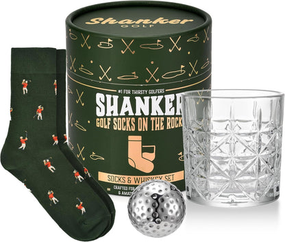 - Golf Socks on the Rocks - Socks, Whiskey Glass & Golf Ball Ice Stone Set - Golf Gift Set for Men - Size 8-13