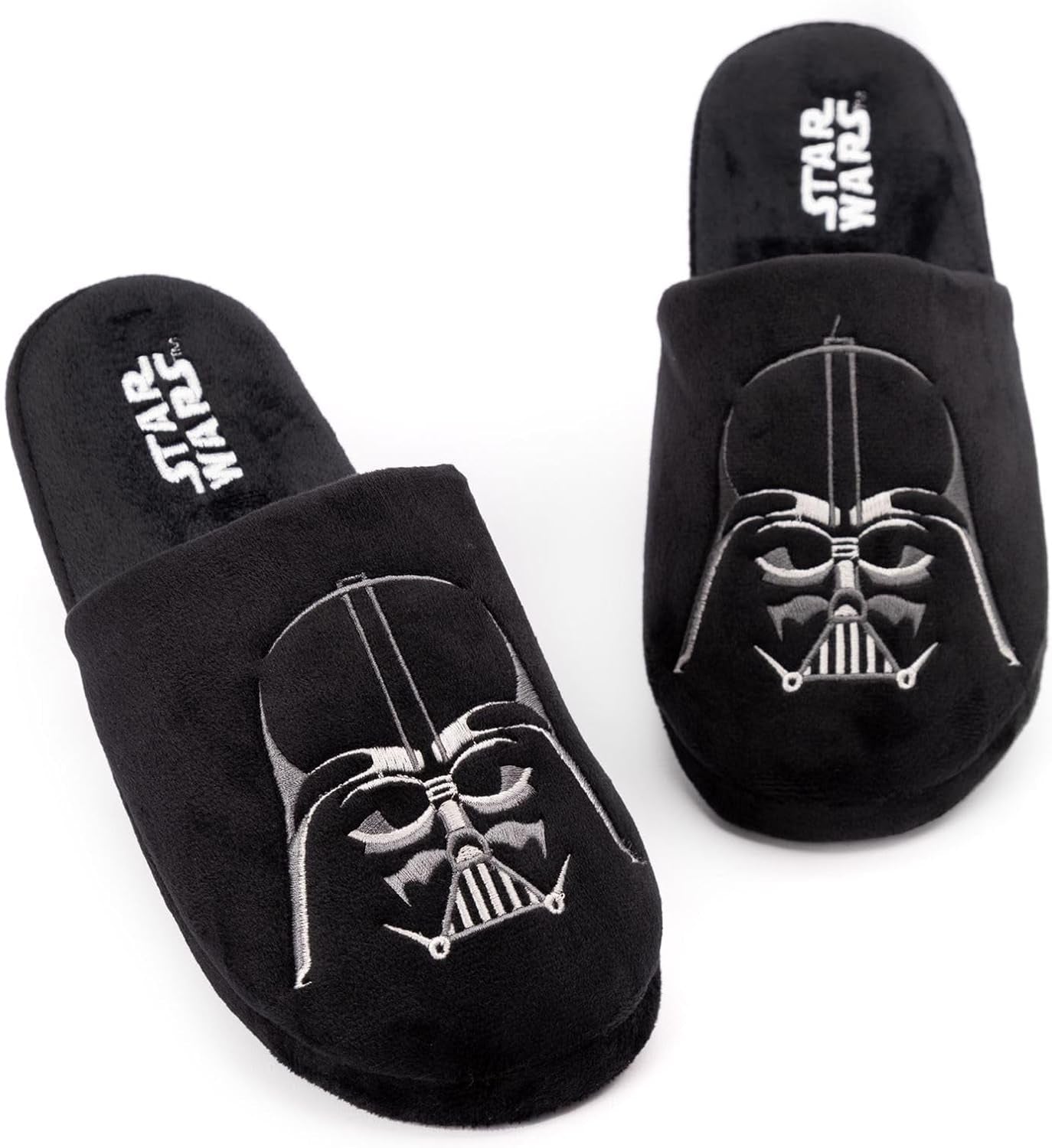 Slippers for Men | Adults Dark Side Darth Vader House Shoes | Novelty Merchandise Gifts for Him | Memory Foam Polyester Slip On