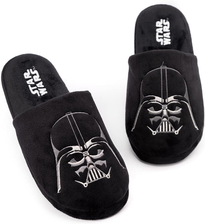 Slippers for Men | Adults Dark Side Darth Vader House Shoes | Novelty Merchandise Gifts for Him | Memory Foam Polyester Slip On