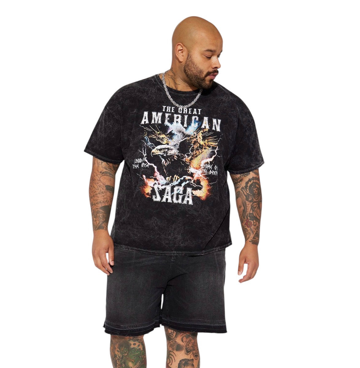 My Idea Relaxed Denim Shorts Black Wash