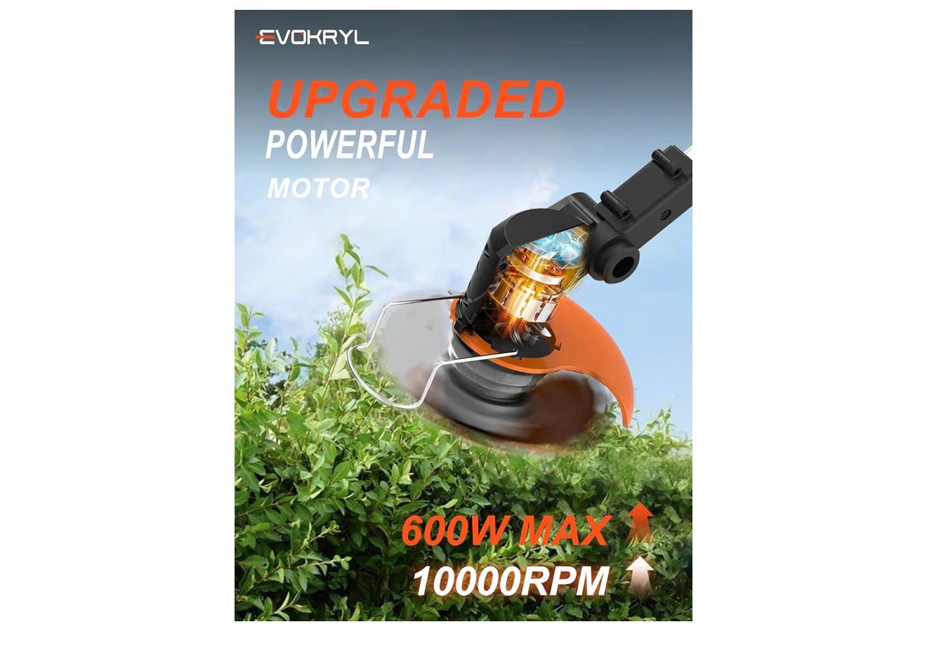 21V Cordless Grass Strimmer 750W Garden Trimmer with 2 × 4.0Ah Batteries