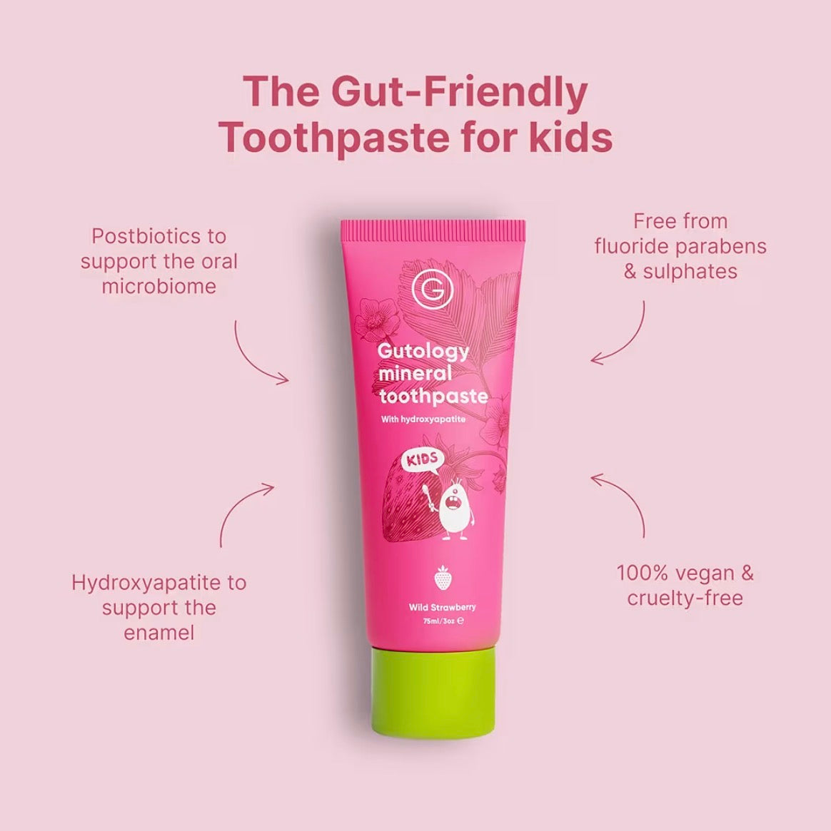 Gutology Kids & Adult Toothpaste Bundle 120ml Mint 75ml Strawberry