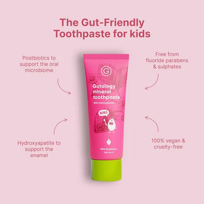 Gutology Kids & Adult Toothpaste Bundle 120ml Mint 75ml Strawberry