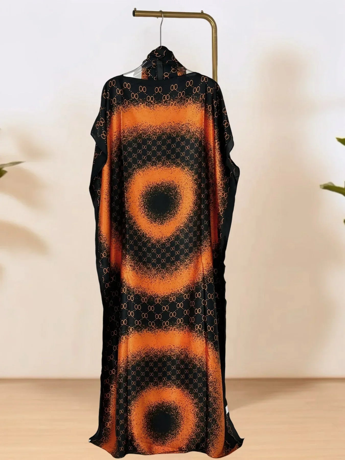 Plus Size Paisley Pattern Maxi Kaftan Dress, Elegant Crew Neck Short Sleeve Dress, Women'S plus Size Clothing
