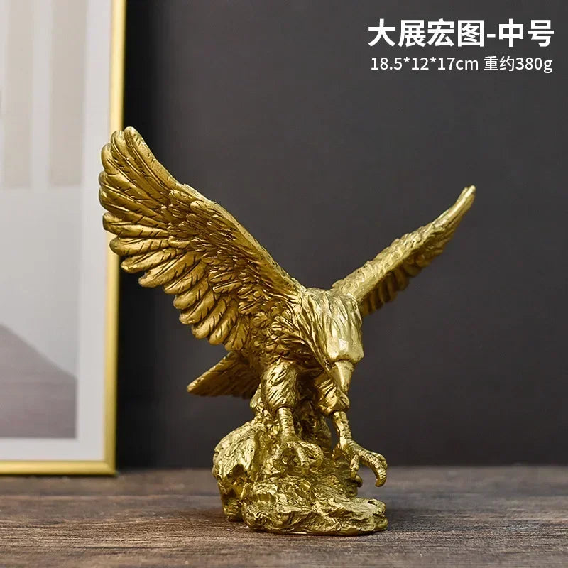 Resin American Golden Eagle Figurines Home Office Desktop Decoration Model Collection Statues Ornament Decor Objects