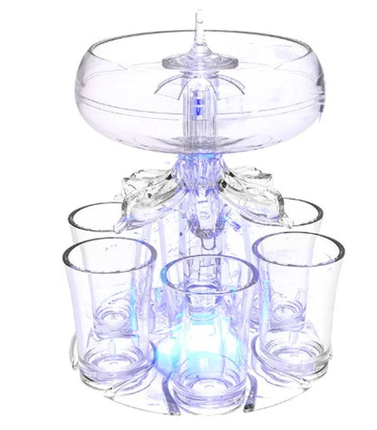 Adjustable Shot Glass Dispenser and Holder Made of Food Grade Plexiglass Shot Dispenser with 6 Drinking Glasses for Parties