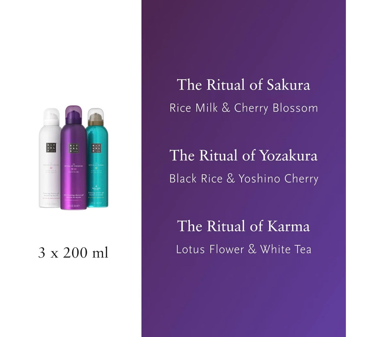 RITUALS Cherry Blossom Rice Milk Shower Foam Set 3 x 200ml