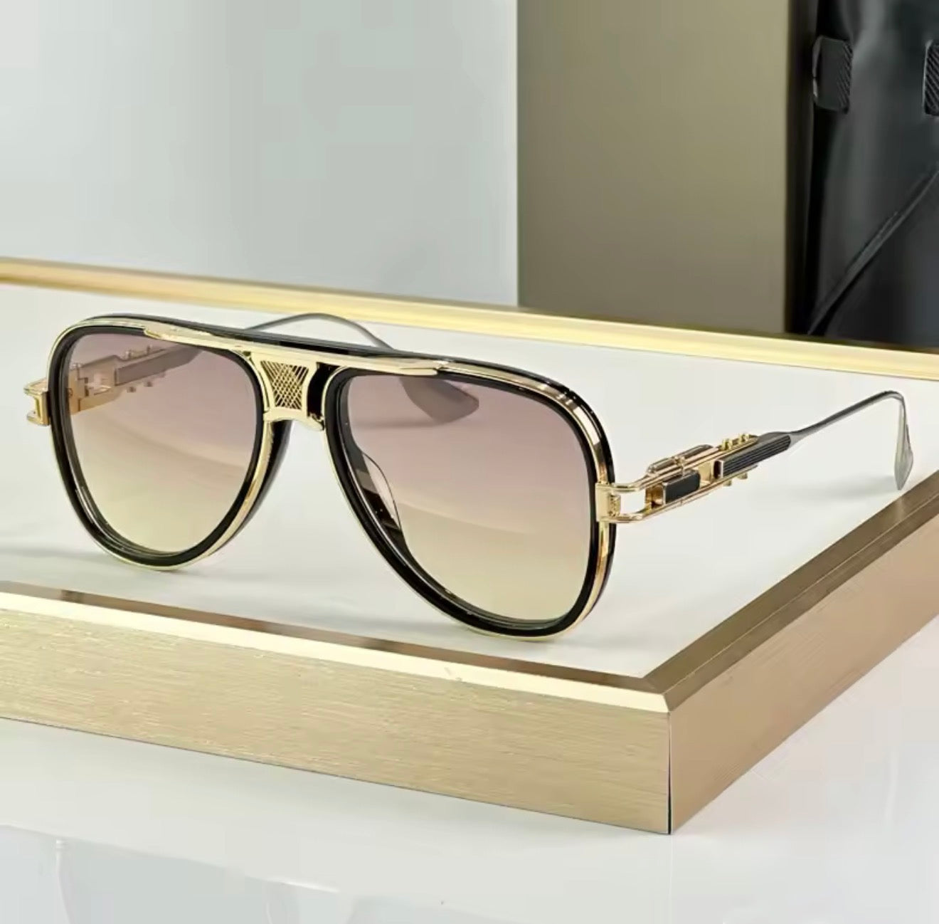 Classical Designer GRAND-DECADE Sunglasses for Men Women Alloy Gradient Top Quality Brand Design UV400 Optical Glasses with Case