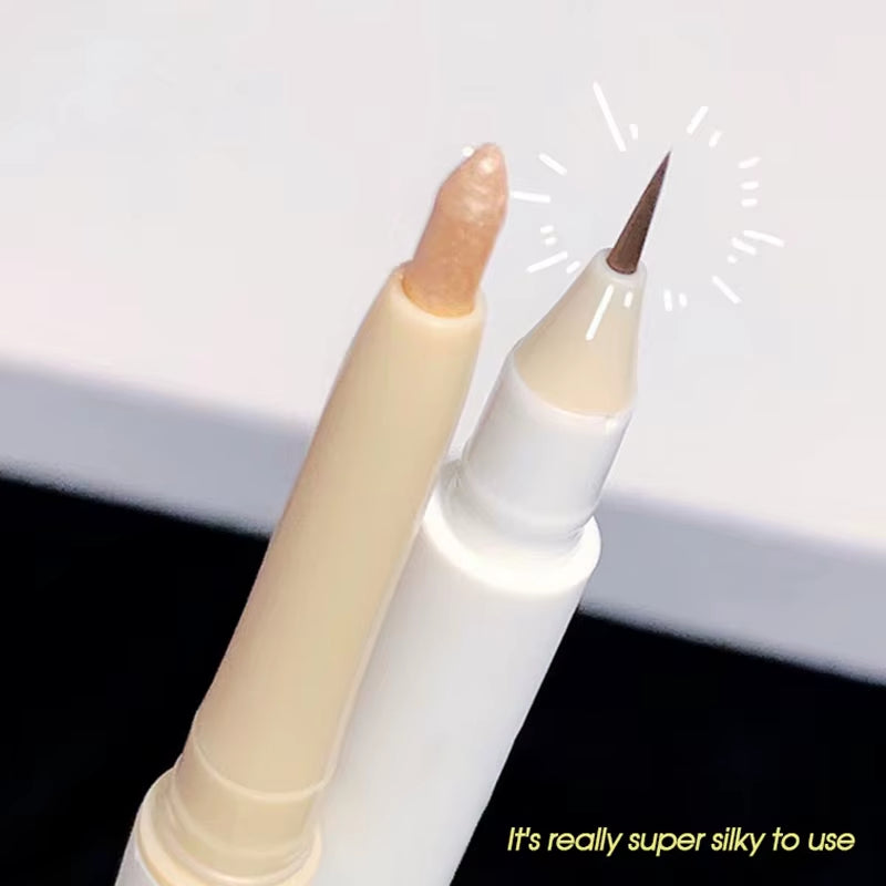 Double Head Lying Silkworm Pen Matte Pearlescent Fine Flash Brightening Shadow Pen Outline Pen under Eyelid to Pen