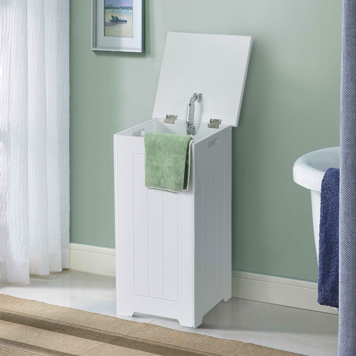 Stylish and Functional White Wooden Laundry Hamper for Every Home