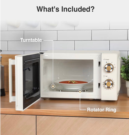 VonShef Microwave Kettle Toaster Set – Scandi Kitchen Set, 1.7L Nordic Rapid Boil Kettle, Wide Slot Toaster 4 Slice with 6 Browning Controls, and 20L Microwave with 6 Power Levels – Fika Range, Cream