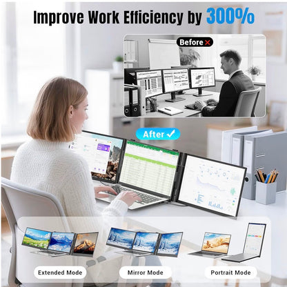 14-inch 1080P Laptop Screen Extender Ultra-Thin IPS Triple Monitor