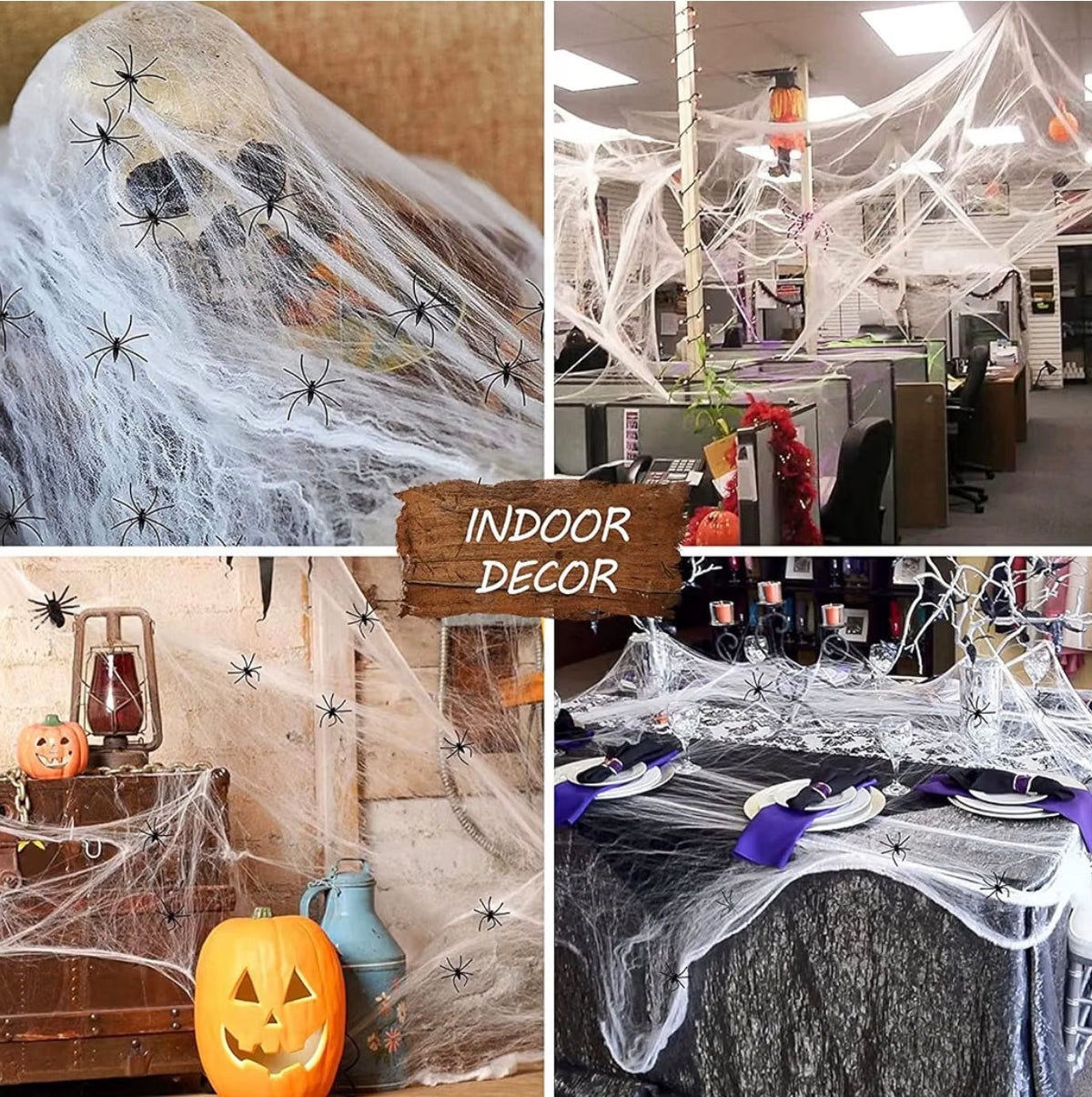 Halloween Spider Web Decorations 200g with 40 Plastic Spiders | Minja Superstore